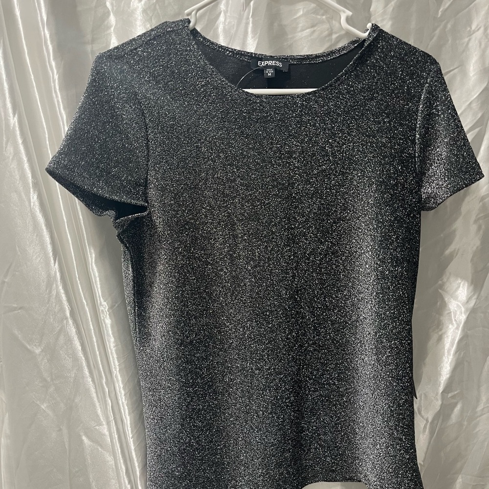 Express Womens Shine Crew Neck Short Sleeve Tee